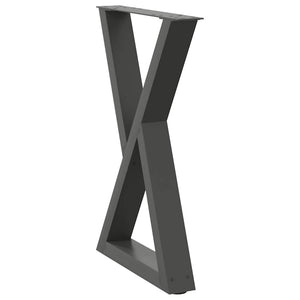 Πόδια Τραπεζαρίας 2 τεμ. Ανθρακί 60x(72-73,3) εκ. Ατσάλι