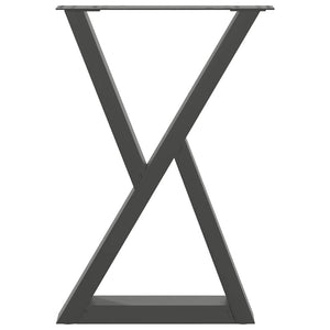 Πόδια Τραπεζαρίας 2 τεμ. Ανθρακί 60x(72-73,3) εκ. Ατσάλι