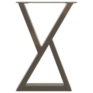 Πόδια Τραπεζαρίας 2 τεμ. από Φυσικό Ατσάλι 60x(72-73,3) εκ. Ατσάλι