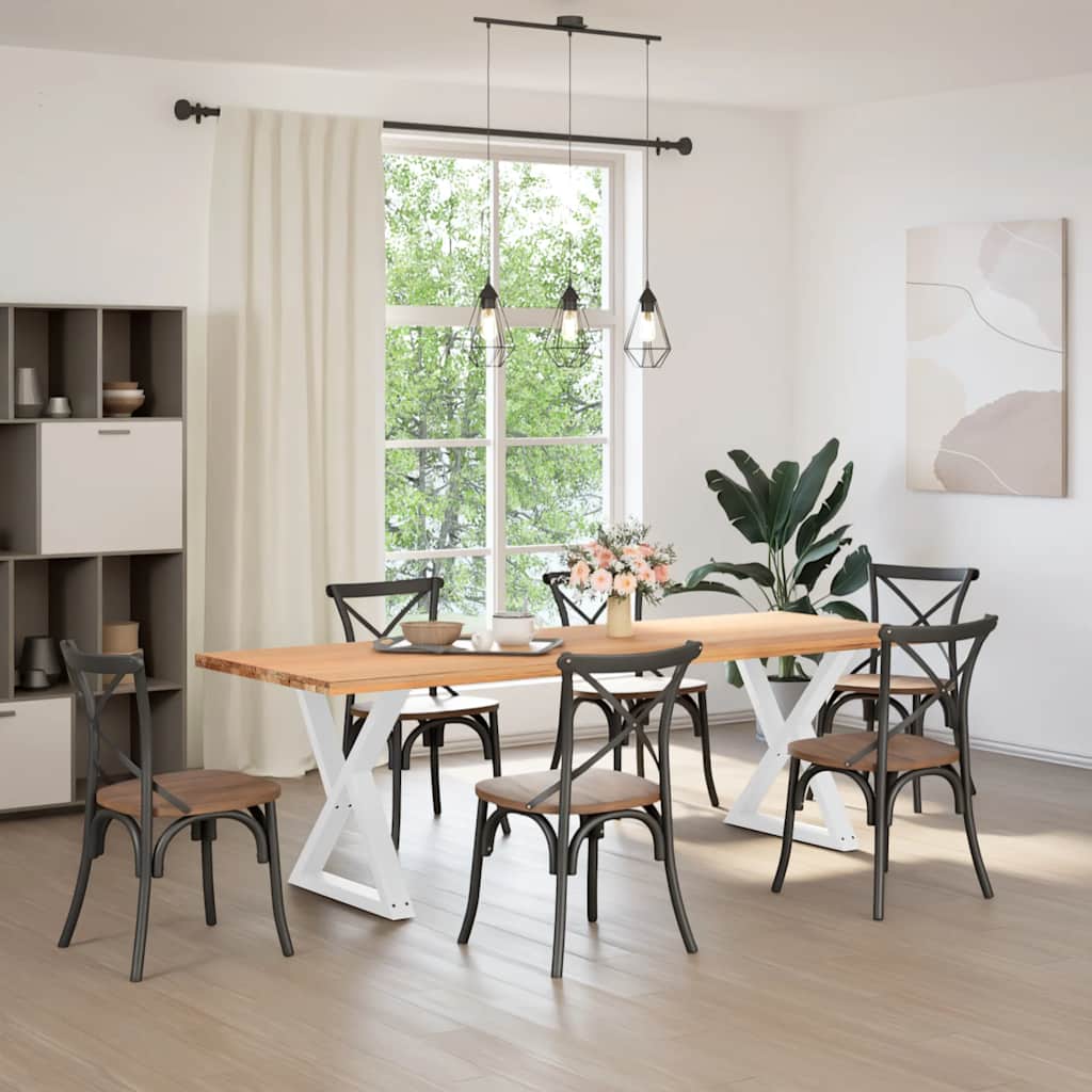 Πόδια Τραπεζαρίας 2 τεμ. Λευκά 70x(72-73,3) εκ. Ατσάλι - Pakobazaar