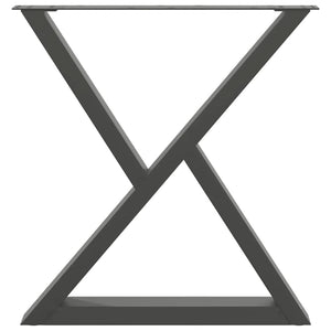 Πόδια Τραπεζαρίας 2 τεμ. Ανθρακί 70x(72-73,3) εκ. Ατσάλι