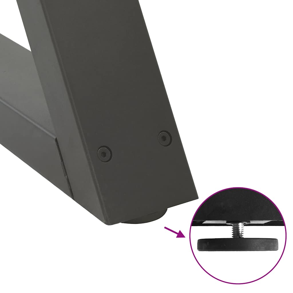 Πόδια Τραπεζαρίας 2 τεμ. Ανθρακί 70x(72-73,3) εκ. Ατσάλι