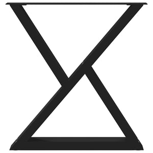 Πόδια Τραπεζαρίας 2 τεμ. Μαύρο 80x(72-73,3) εκ. Ατσάλι