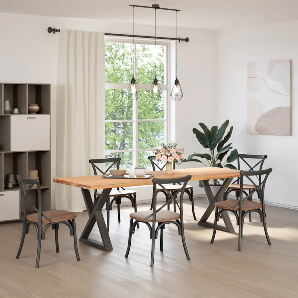 Πόδια Τραπεζαρίας 2 τεμ. Ανθρακί 80x(72-73,3) εκ. Ατσάλι - Pakobazaar