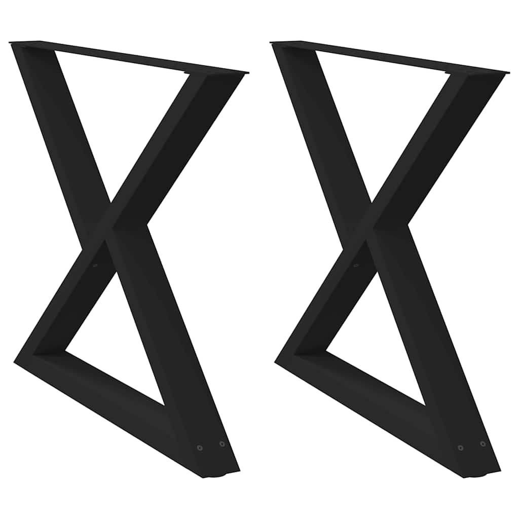 Πόδια Τραπεζαρίας 2 τεμ. Μαύρο 90x(72-73,3) εκ. Ατσάλι