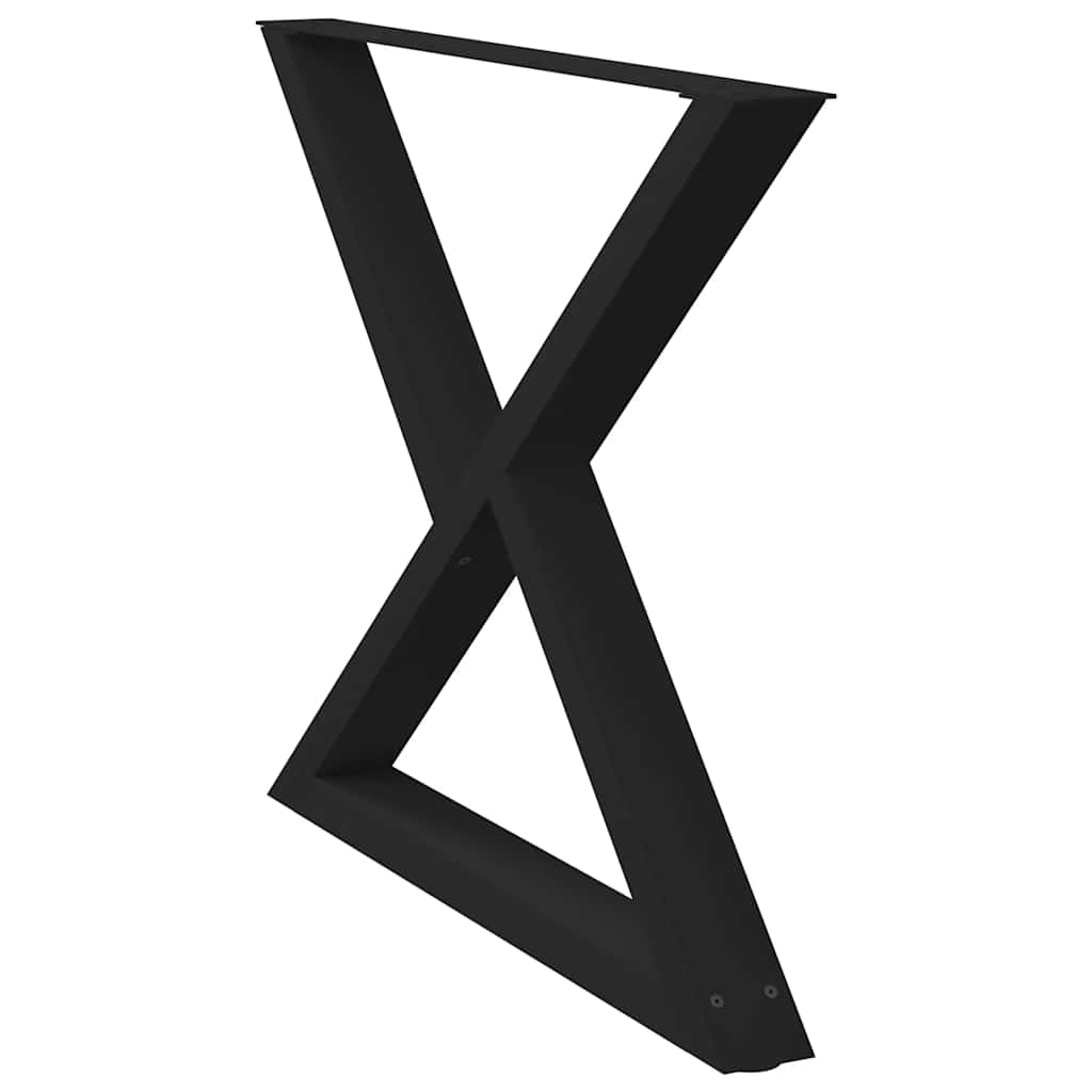 Πόδια Τραπεζαρίας 2 τεμ. Μαύρο 90x(72-73,3) εκ. Ατσάλι