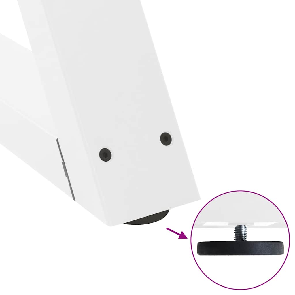 Πόδια Τραπεζαρίας 2 τεμ. Λευκά 90x(72-73,3) εκ. Ατσάλι