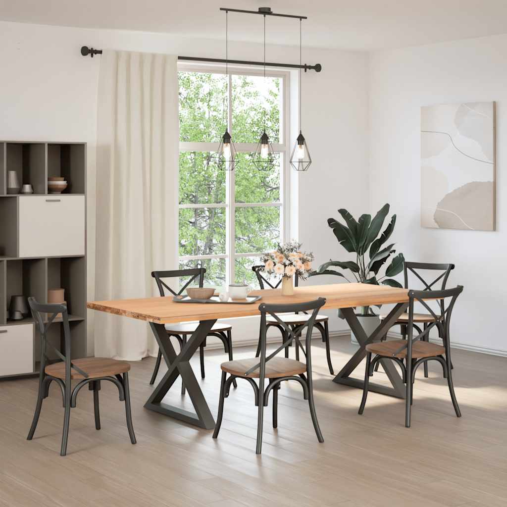 Πόδια Τραπεζαρίας 2 τεμ. Ανθρακί 90x(72-73,3) εκ. Ατσάλι