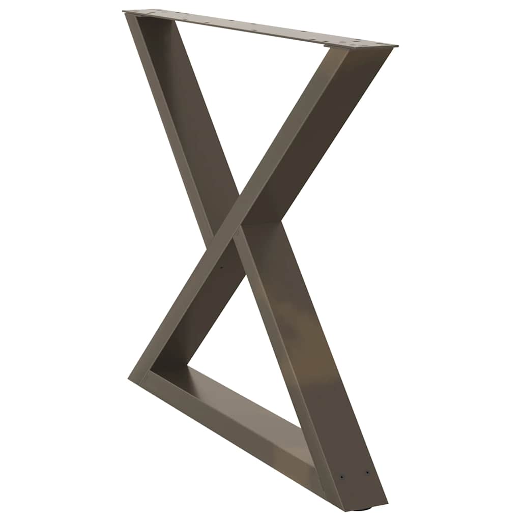 Πόδια Τραπεζαρίας 2 τεμ. από Φυσικό Ατσάλι 90x(72-73,3) εκ. Ατσάλι