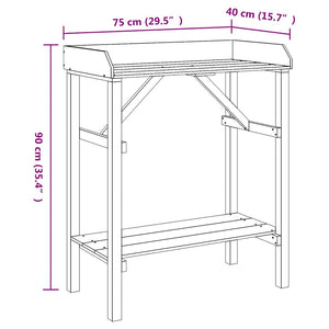 Τραπέζι φύτευσης Καφέ 75 x 40 x 90 εκ. Στερεά ξυλεία πεύκου