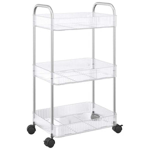 Καρότσι αποθήκευσης 3 Επίπεδα Διαφανές 37x28x68 εκ. Ακρυλικό - Pakobazaar