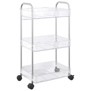 Καρότσι αποθήκευσης 3 Επίπεδα Διαφανές 37x28x68 εκ. Ακρυλικό - Pakobazaar