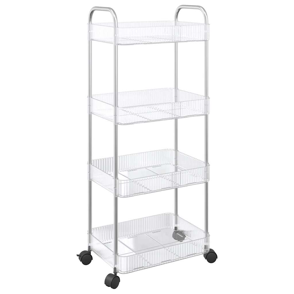 Καρότσι αποθήκευσης 4 Επίπεδα Διαφανές 37x28x95 εκ. Ακρυλικό