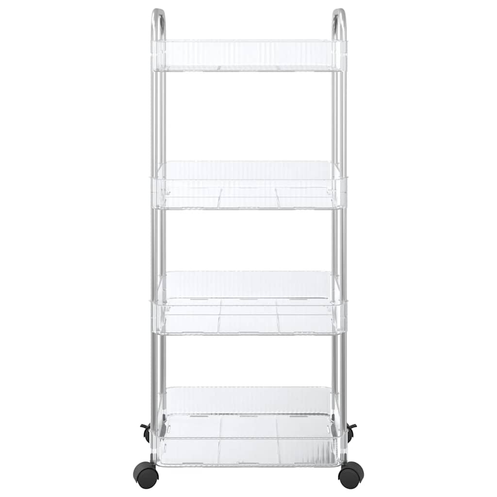 Καρότσι αποθήκευσης 4 Επίπεδα Διαφανές 37x28x95 εκ. Ακρυλικό