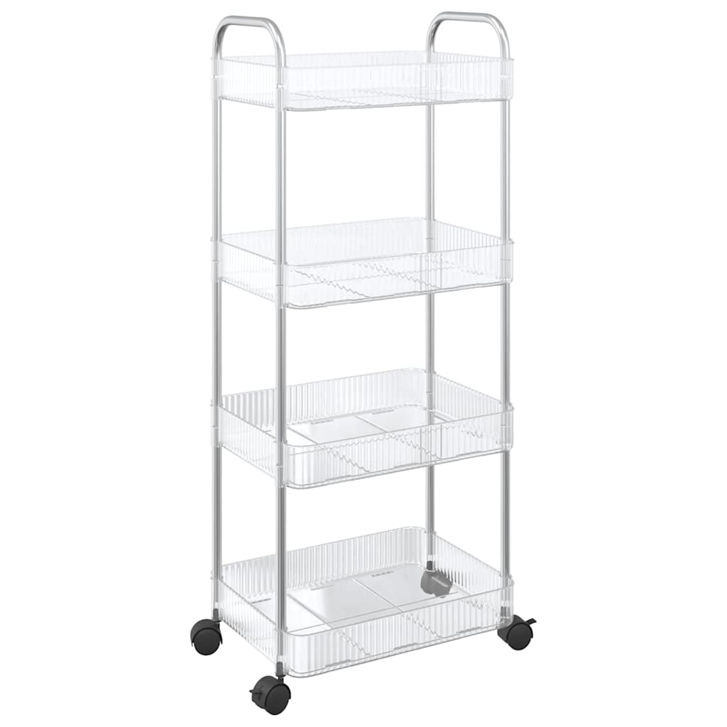 Καρότσι αποθήκευσης 4 Επίπεδα Διαφανές 37x28x95 εκ. Ακρυλικό