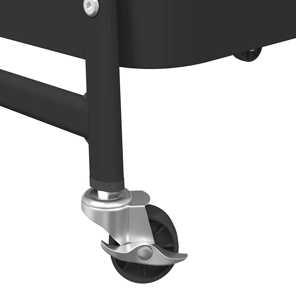 Τρόλεϊ αποθήκευσης 3 επιπέδων Μαύρο 42x41,5x77 cm Χάλυβας