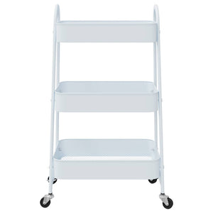 Τρόλεϊ αποθήκευσης 3 επιπέδων Λευκό 42x41,5x77 cm Χάλυβας