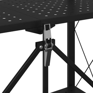 Ράφι Αποθήκευσης με Ρόδες Μαύρο 71x34x88 εκ. Ατσάλινο