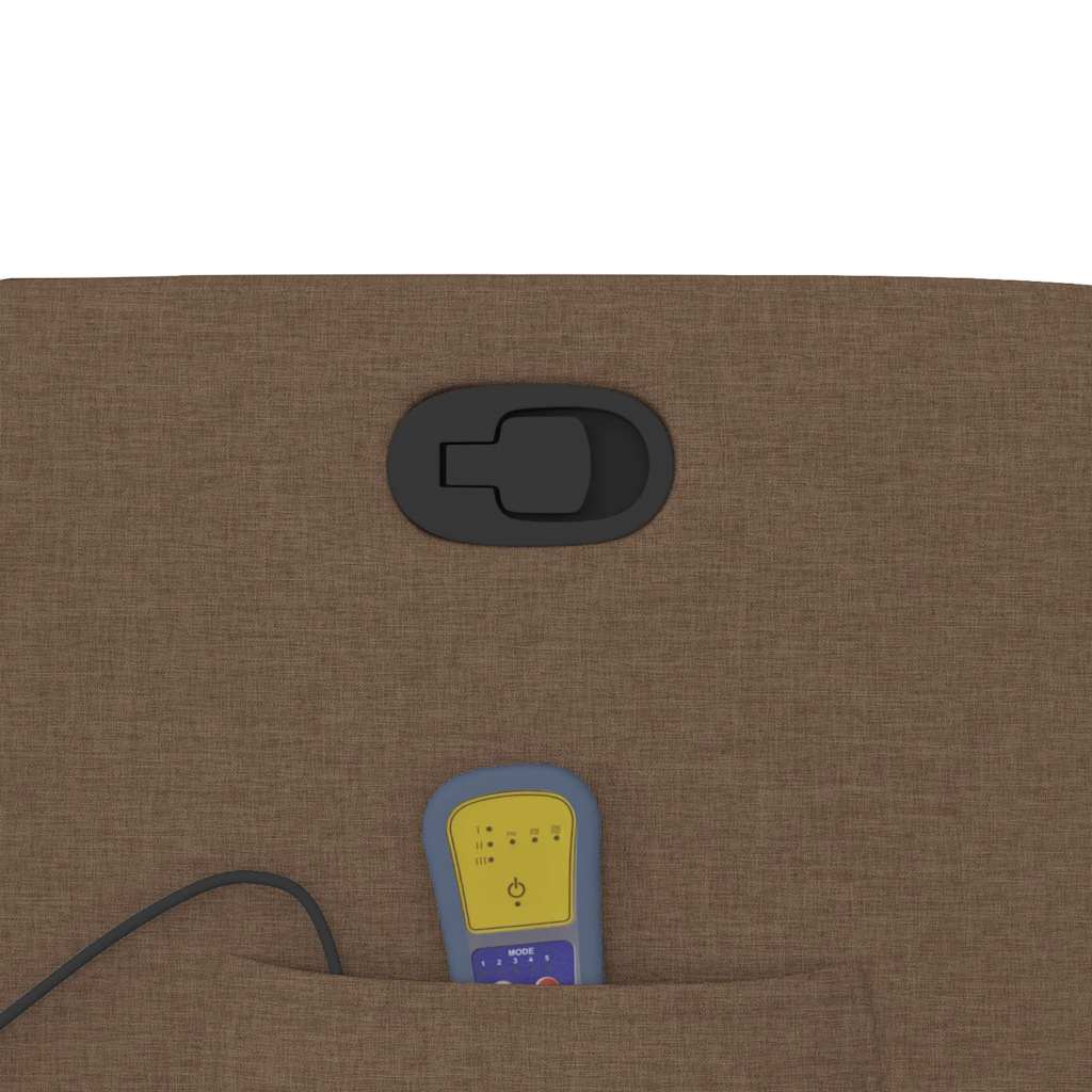 Πολυθρόνα Μασάζ Ανακλινόμενη με Ανύψωση Καφέ Υφασμάτινη - Pakobazaar