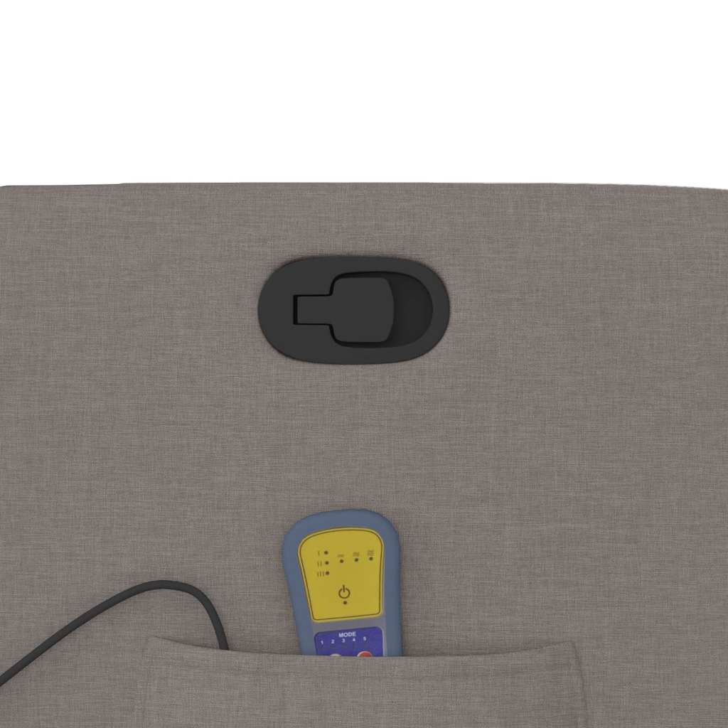 Πολυθρόνα Μασάζ Ανακλινόμενη με Ανύψωση Taupe Υφασμάτινη - Pakobazaar