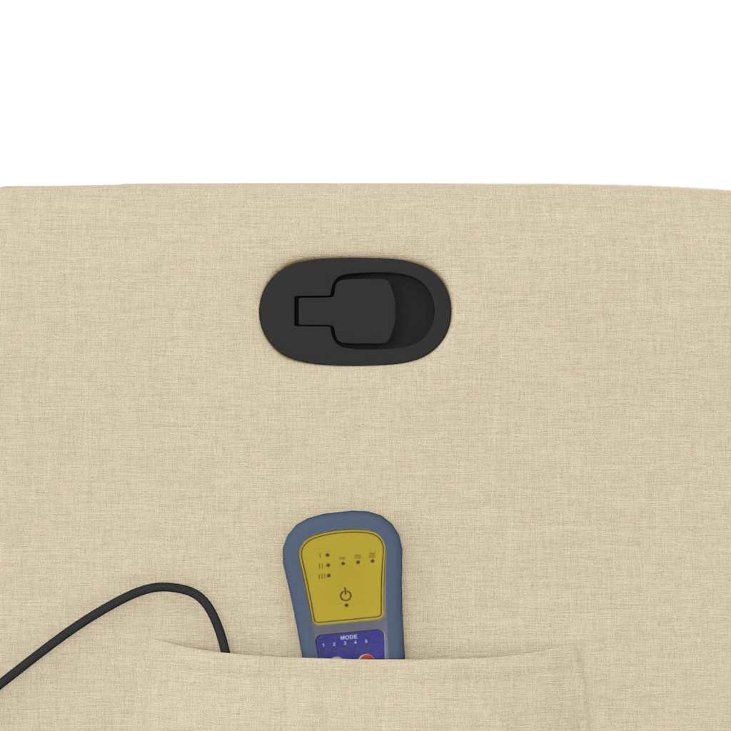 Πολυθρόνα Μασάζ Ανακλινόμενη με Ανύψωση Κρεμ Υφασμάτινη - Pakobazaar