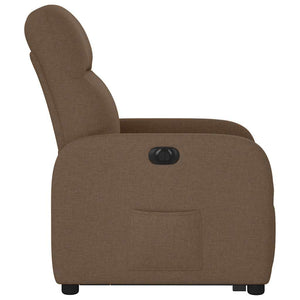 Πολυθρόνα Ηλεκτρική Ανακλινόμενη Ανύψωση Σκ. Καφέ Υφασμάτινη - Pakobazaar