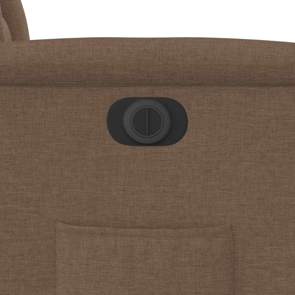 Πολυθρόνα Ανακλινόμενη Ηλεκτρική Καφέ Υφασμάτινη