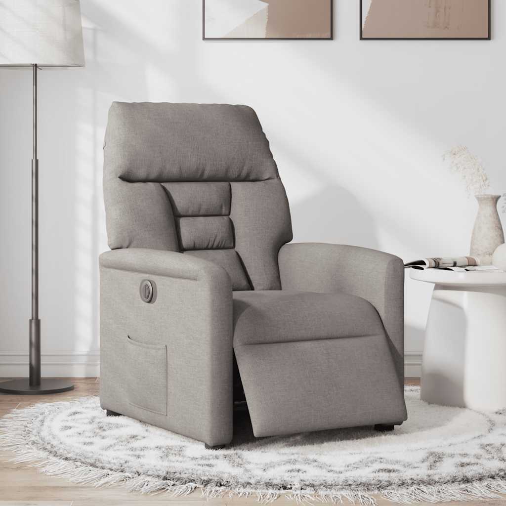 Πολυθρόνα Ανακλινόμενη Ηλεκτρική Taupe Υφασμάτινη