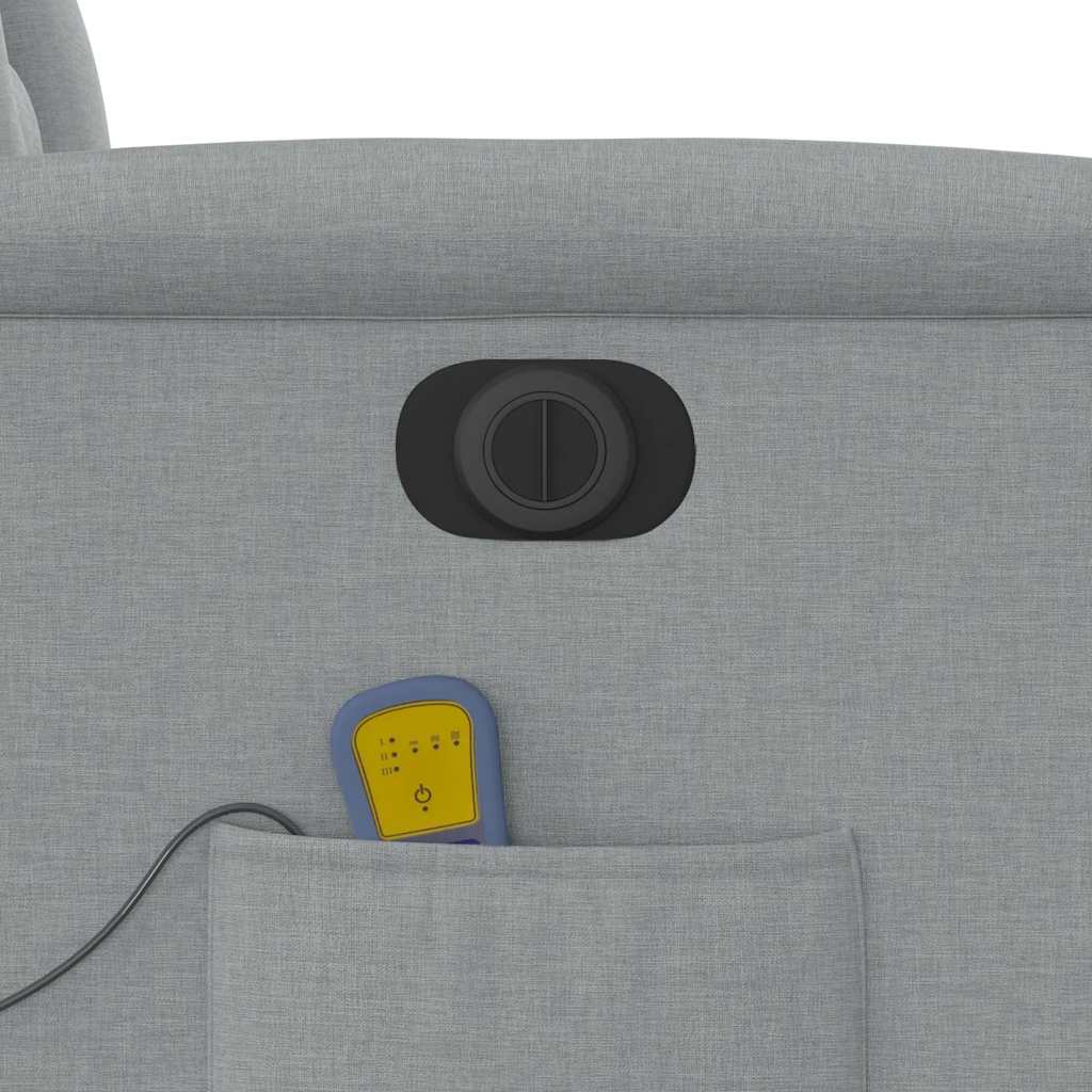 Πολυθρόνα Μασάζ Ηλεκτρική με Ανάκλιση Ανοιχτό Γκρι Υφασμάτινη