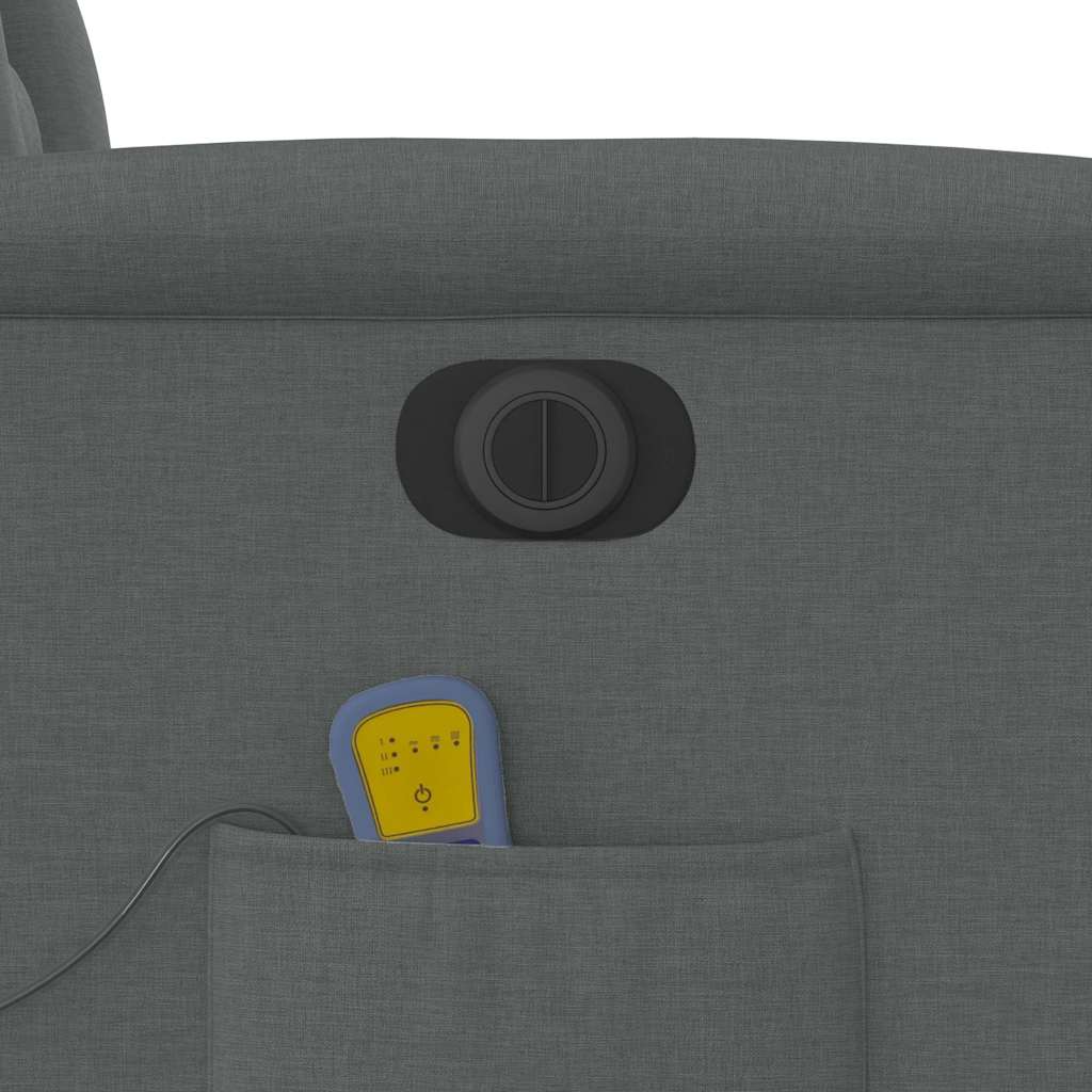 Πολυθρόνα Μασάζ Ανακλινόμενη Ηλεκτρική Σκούρο Γκρι Υφασμάτινη - Pakobazaar