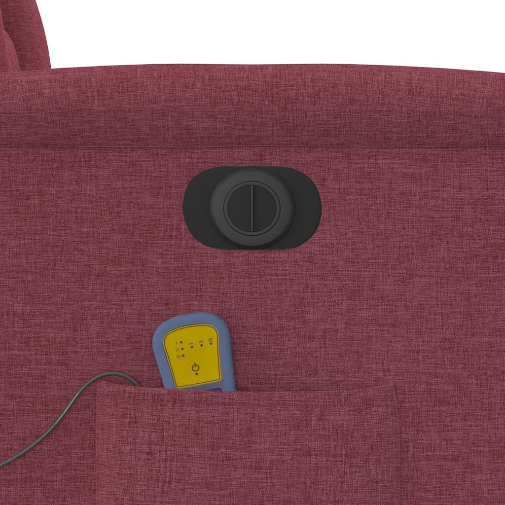 Πολυθρόνα Μασάζ Ηλεκτρική Ανακλινόμενη Μπορντό Υφασμάτινη