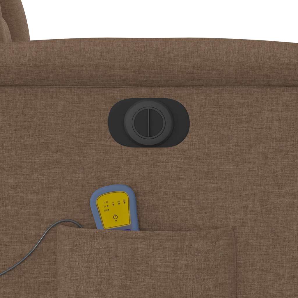 Πολυθρόνα Μασάζ Ηλεκτρική Ανακλινόμενη Καφέ Υφασμάτινη