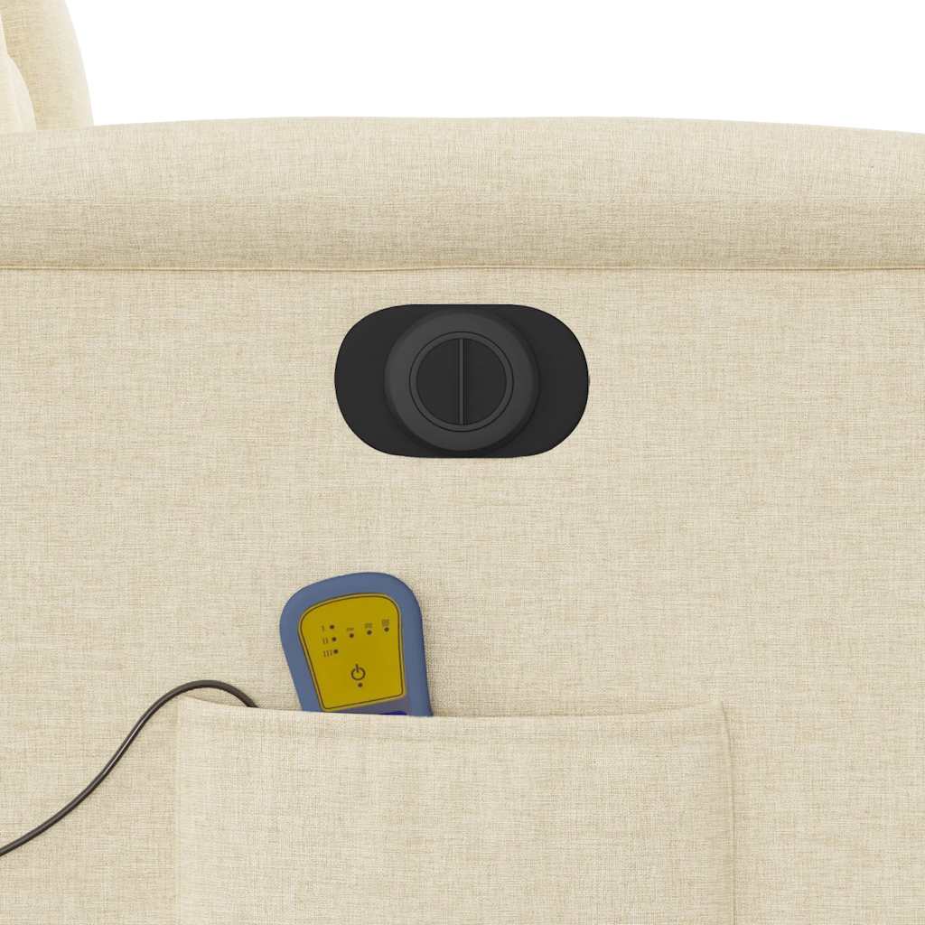 Πολυθρόνα Μασάζ Ανακλινόμενη Ηλεκτρική Κρεμ Υφασμάτινη