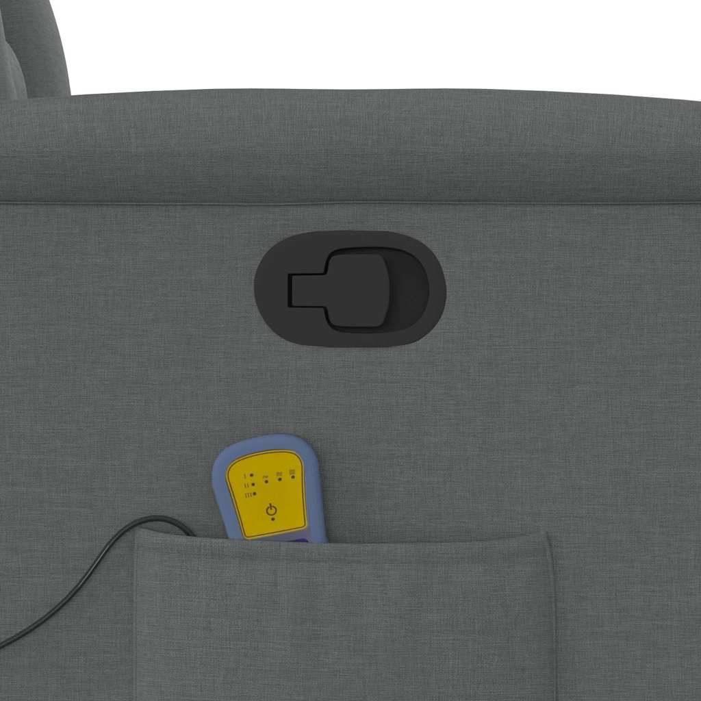 Πολυθρόνα Μασάζ Ανακλινόμενη με Ανύψωση Σκούρο Γκρι Υφασμάτινη - Pakobazaar