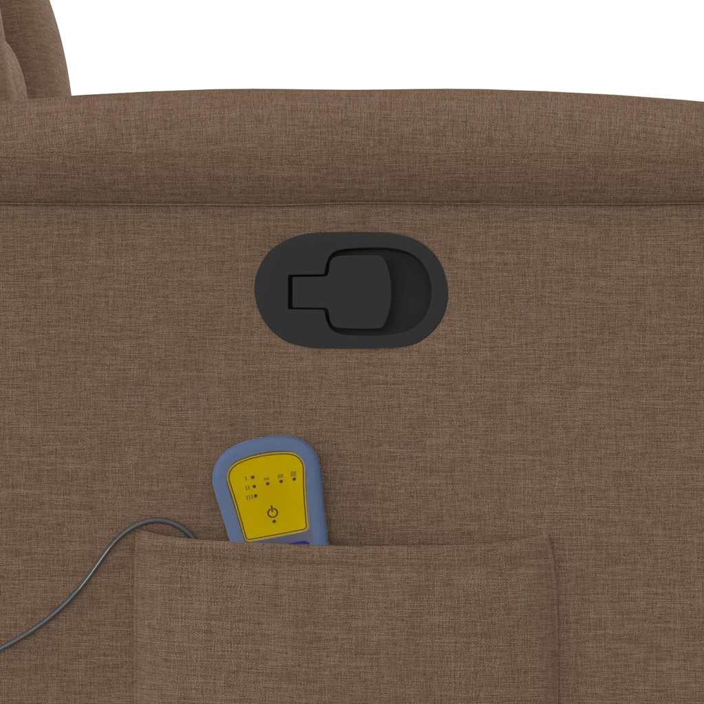 Πολυθρόνα Μασάζ Ανακλινόμενη με Ανύψωση Καφέ Υφασμάτινη - Pakobazaar