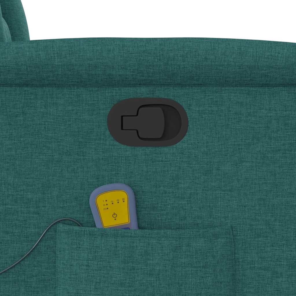 Πολυθρόνα Μασάζ Ανακλινόμενη με Ανύψωση Σκούρο Πράσινη Υφασμ. - Pakobazaar