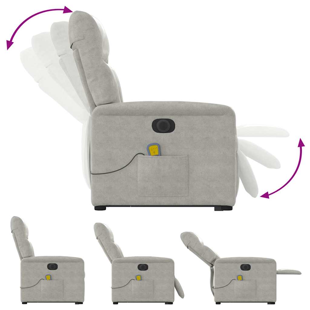 Πολυθρόνα Μασάζ Ηλεκ. Ανακλινόμενη Ανύψωση Υφασμάτινη Μικροϊνών