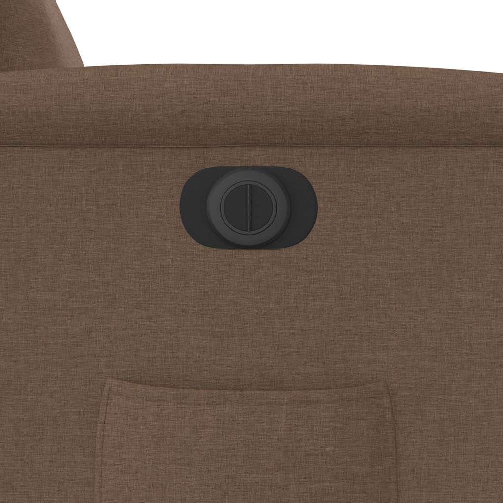 Πολυθρόνα Ανακλινόμενη Ηλεκτρική Καφέ Υφασμάτινη