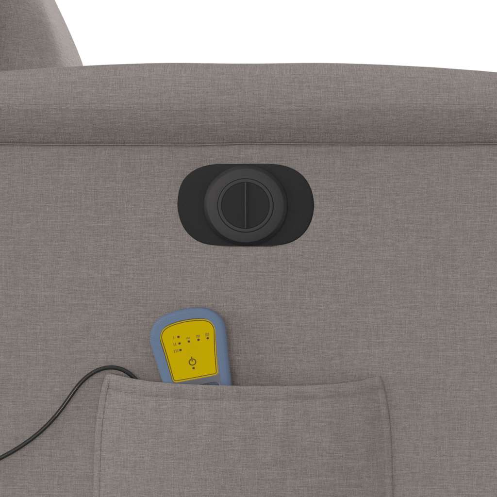 Πολυθρόνα Μασάζ Ηλεκτρική Ανακλινόμενη Taupe Υφασμάτινη - Pakobazaar