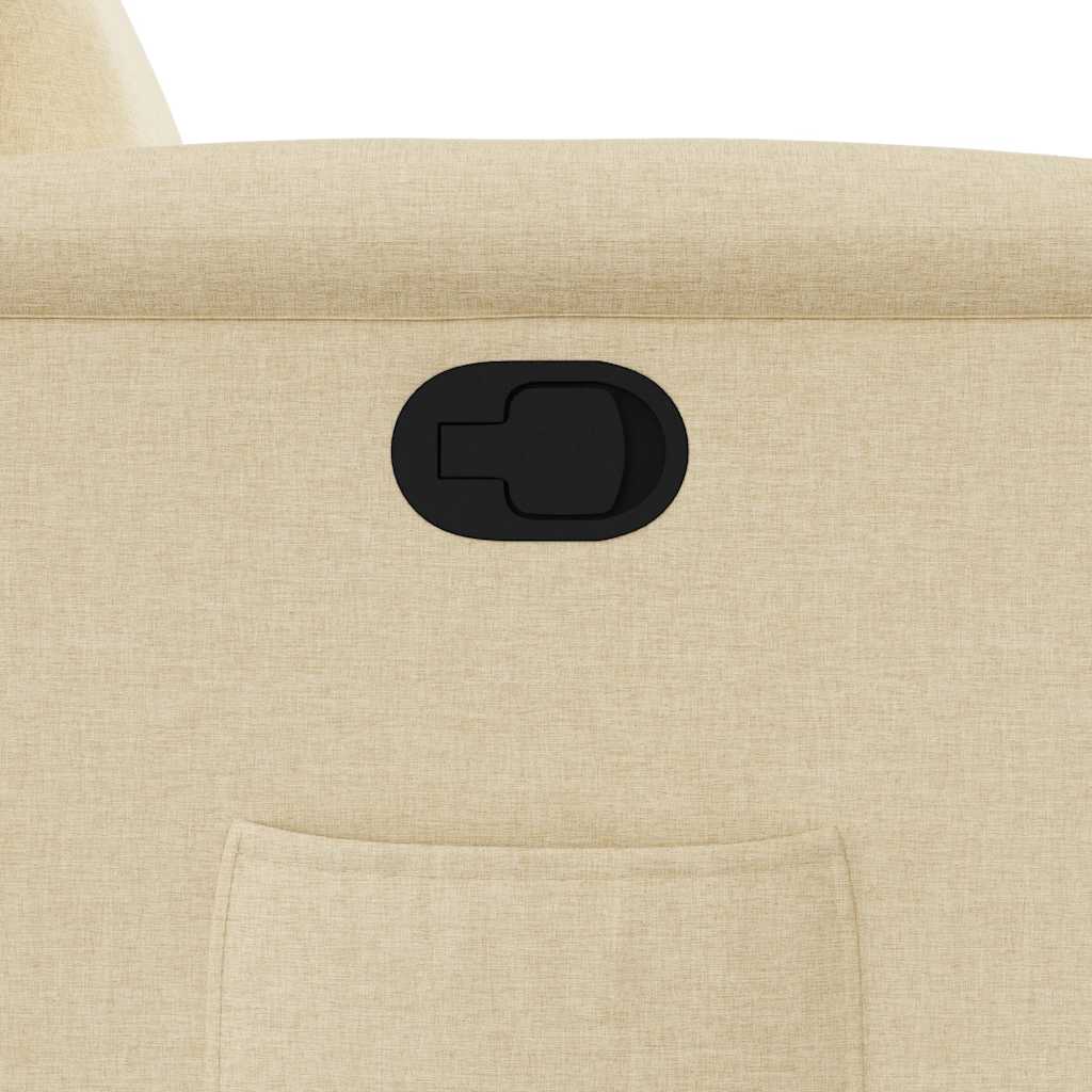 Πολυθρόνα Ανακλινόμενη με Ανύψωση Κρεμ Υφασμάτινη - Pakobazaar