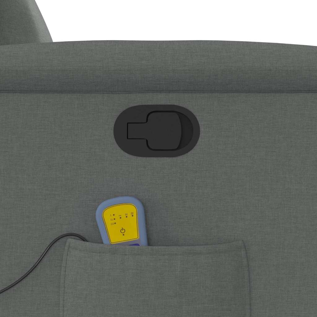 Πολυθρόνα Μασάζ Ανακλινόμενη με Ανύψωση Σκούρο Γκρι Υφασμάτινη - Pakobazaar