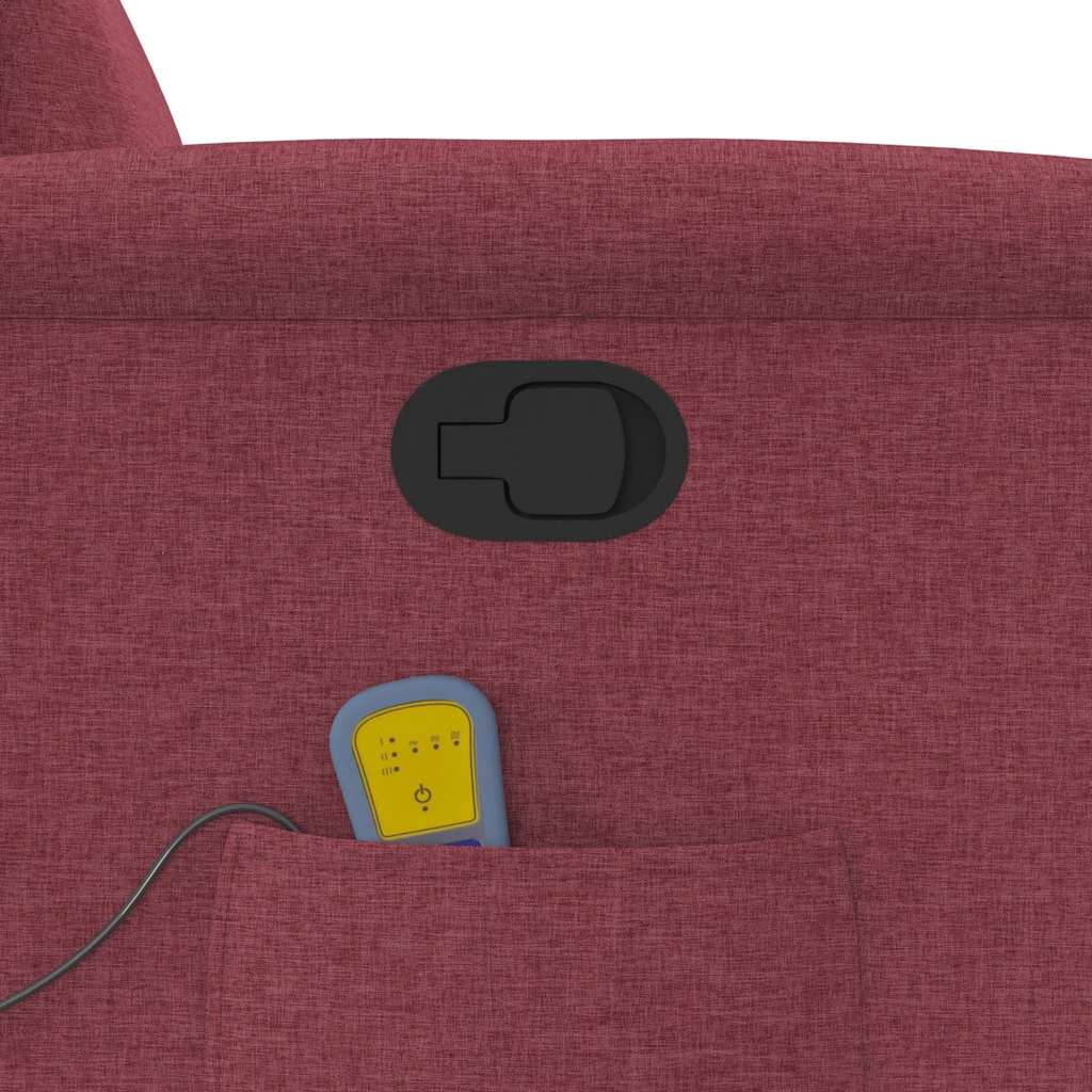 Πολυθρόνα Μασάζ Ανακλινόμενη με Ανύψωση Μπορντό Υφασμάτινη - Pakobazaar