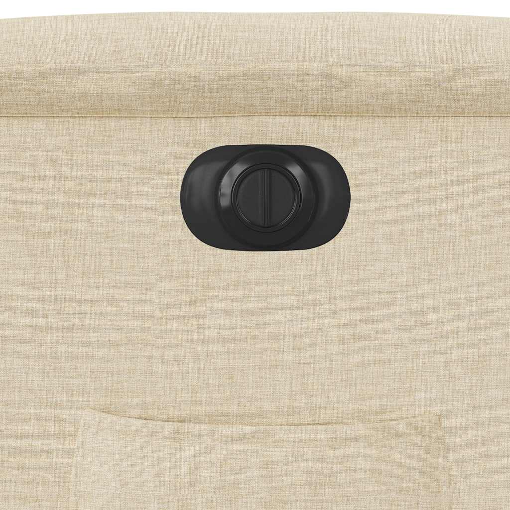 Πολυθρόνα Ανακλινόμενη Ηλεκτρική Κρεμ Υφασμάτινη