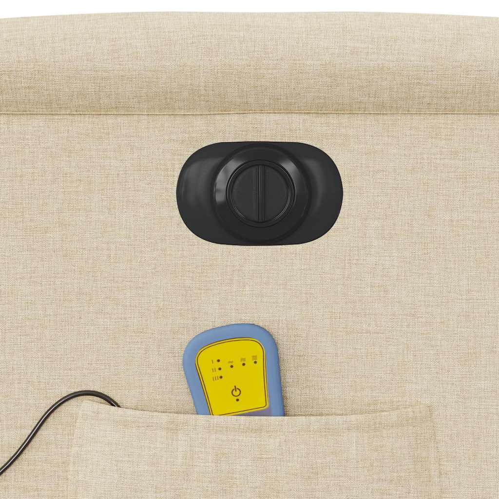 Πολυθρόνα Μασάζ Ανακλινόμενη Ηλεκτρική Κρεμ Υφασμάτινη