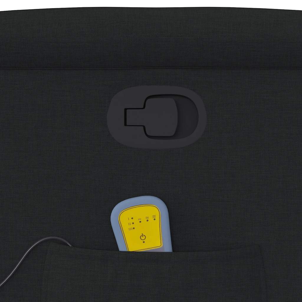 Πολυθρόνα Μασάζ Ανακλινόμενη με Ανύψωση Μαύρη Υφασμάτινη - Pakobazaar