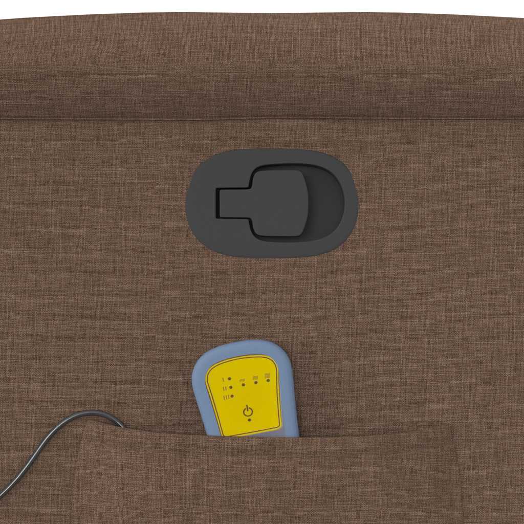 Πολυθρόνα Μασάζ Ανακλινόμενη με Ανύψωση Καφέ Υφασμάτινη - Pakobazaar