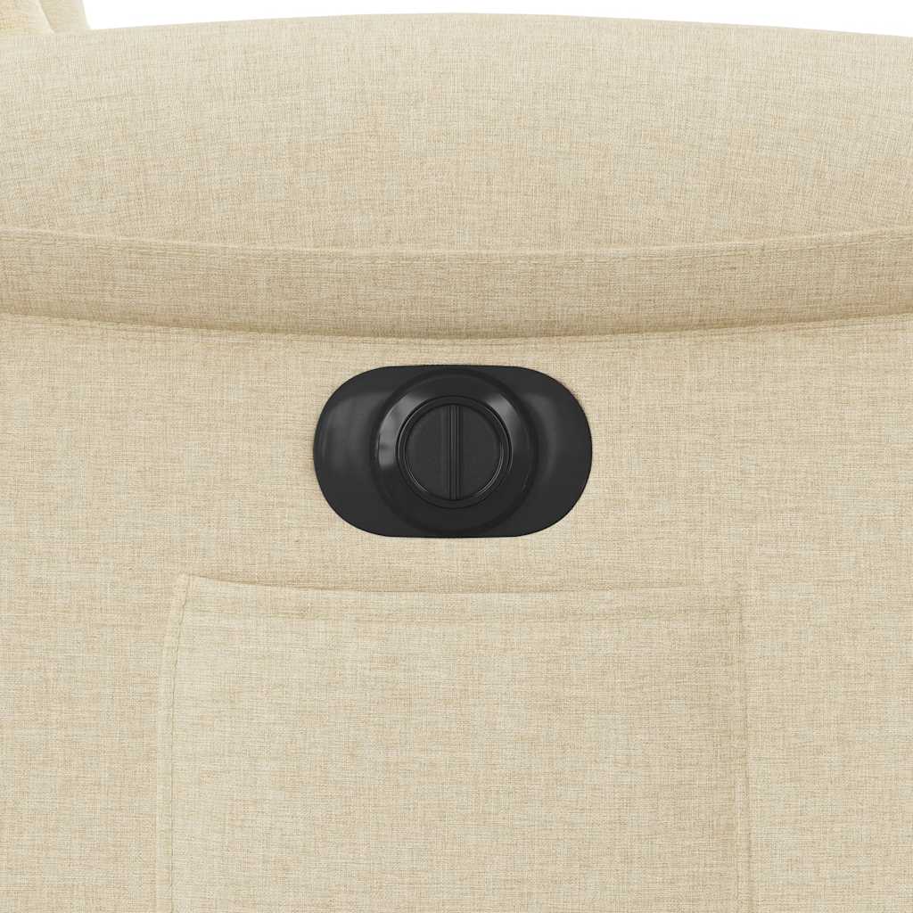 Πολυθρόνα Ανακλινόμενη Ηλεκτρική Κρεμ Υφασμάτινη