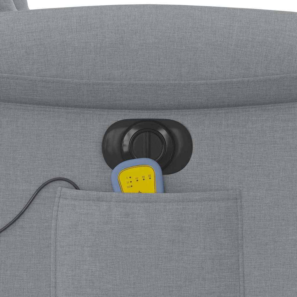 Πολυθρόνα Μασάζ Ηλεκτρική με Ανάκλιση Ανοιχτό Γκρι Υφασμάτινη