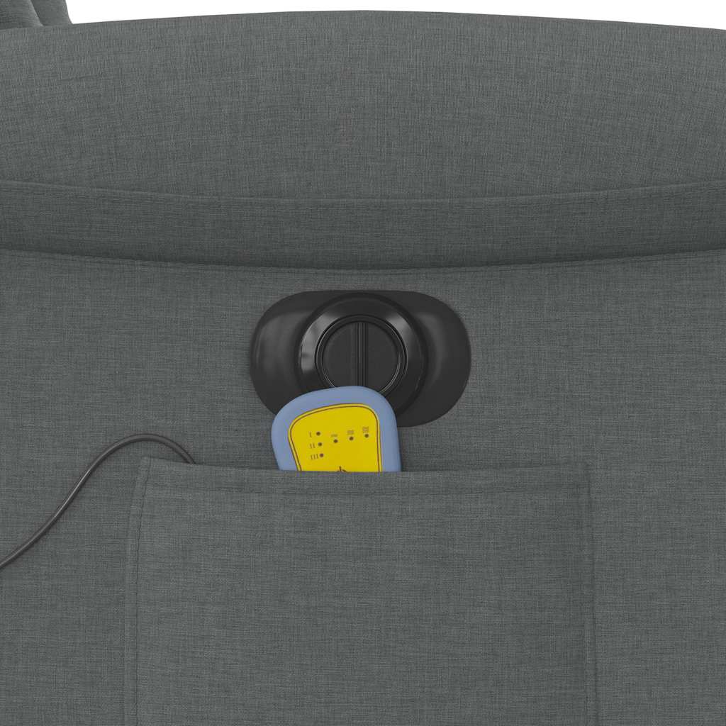 Πολυθρόνα Μασάζ Ανακλινόμενη Ηλεκτρική Σκούρο Γκρι Υφασμάτινη