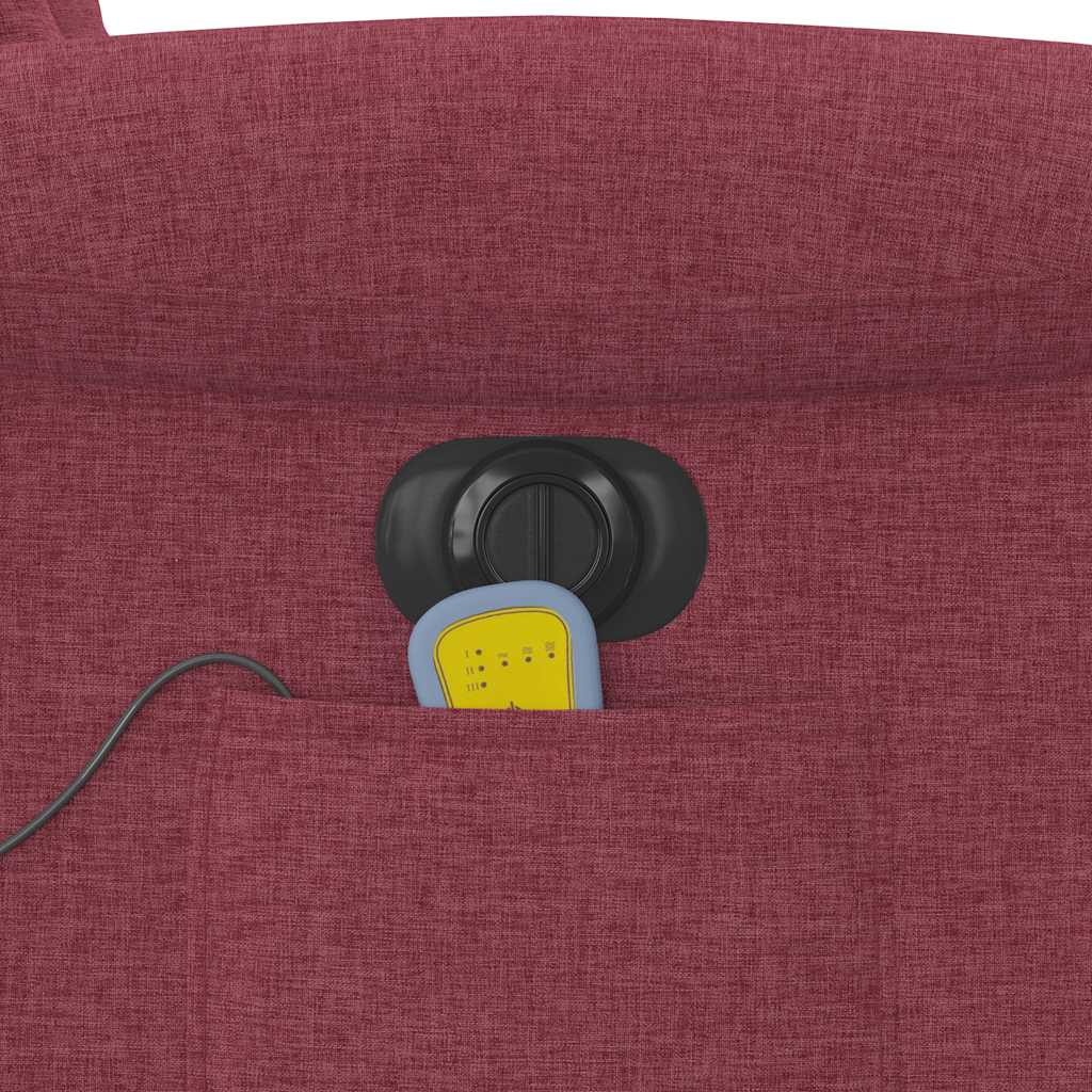 Πολυθρόνα Μασάζ Ηλεκτρική Ανακλινόμενη Μπορντό Υφασμάτινη